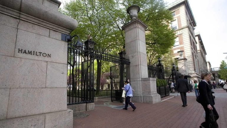 Students enter Columbia University.