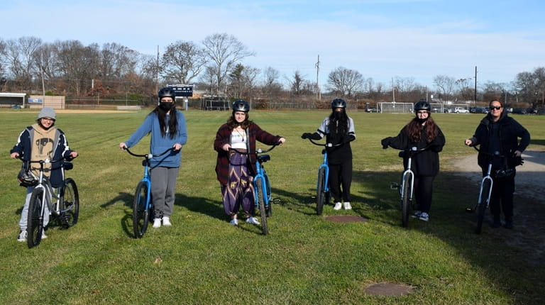 Bayport-Blue Point High School recently acquired new mountain bikes for...