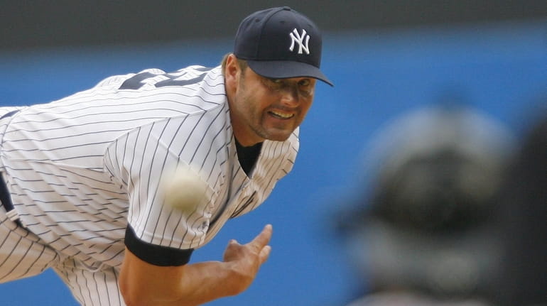 Roger Clemens against the Pittsburgh Pirates at Yankee Stadium on...