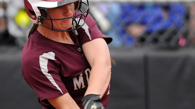 Molloy College's Dayna White connects for a grand slam on...