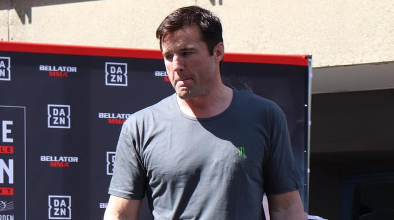 Chael Sonnen appears at the open workouts for Bellator 222...