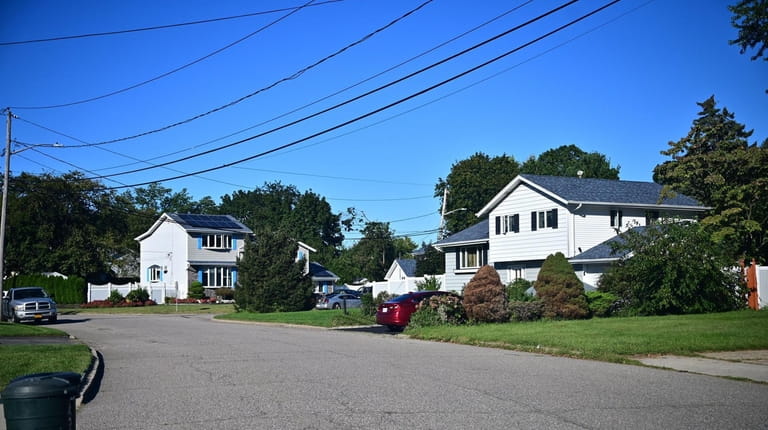 Homes along Rayburn Lane in Port Jefferson Station.