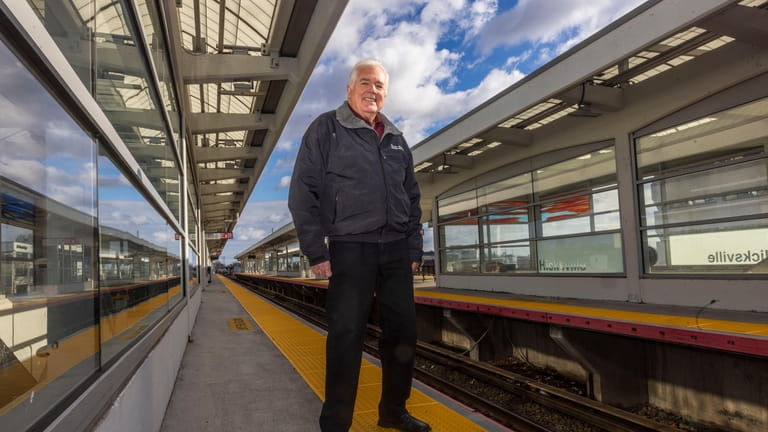 David D. Morrison at the Hicksville LIRR station. He has a...