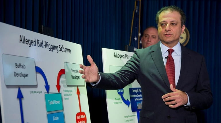U.S. Attorney Preet Bharara announces corruption charges against two former...