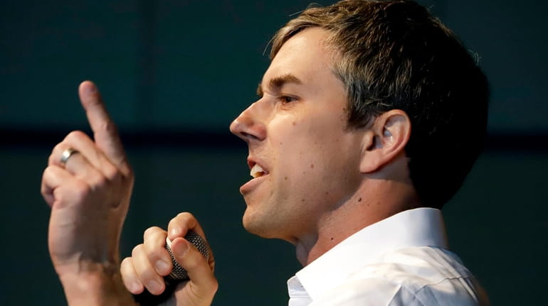 Democratic presidential candidate Beto O'Rourke speaks at an event at...