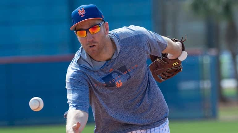 Mets infielder Todd Frazier during a spring training workout on...