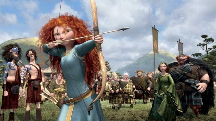 The character Merida, voiced by Kelly Macdonald, in a scene...
