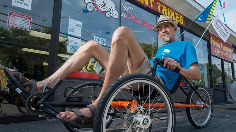 Greg Davis, owner of Your Trike Spirit, at his shop...