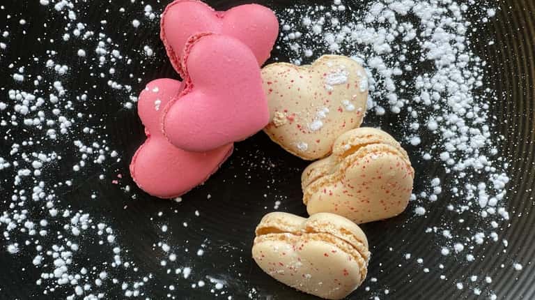 Marketplace at 317 in Farmingdale has heart-shaped macarons, available in...
