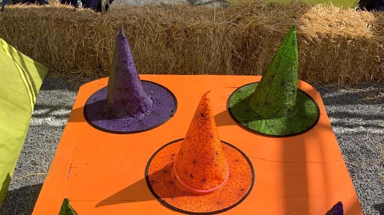 A witch's hat ring toss at Hicks Nurseries in Westbury.
