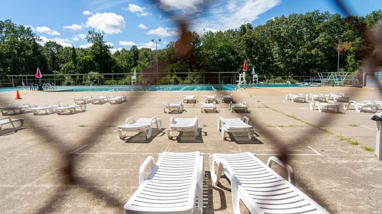This Dix Hills pool, seen on Sunday, was closed due to...