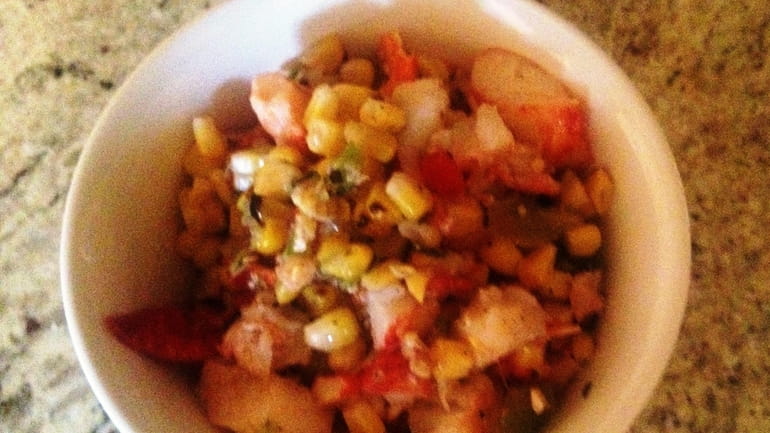 The roasted corn and lobster salad at Roast Sandwich House...