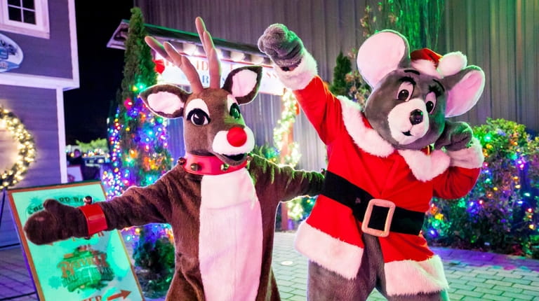 Rudolf and Red-hatted Micky at the Bayville Winter Wonderland in Bayville.