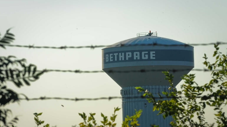 A view of the Bethpage water tower from 11th Street...