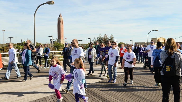Walkers at the annual Lustgarten Foundation Pancreatic Cancer Research Walk...