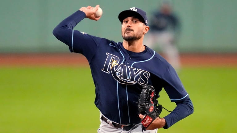 Tampa Bay Rays starting pitcher Zach Eflin delivers during the...