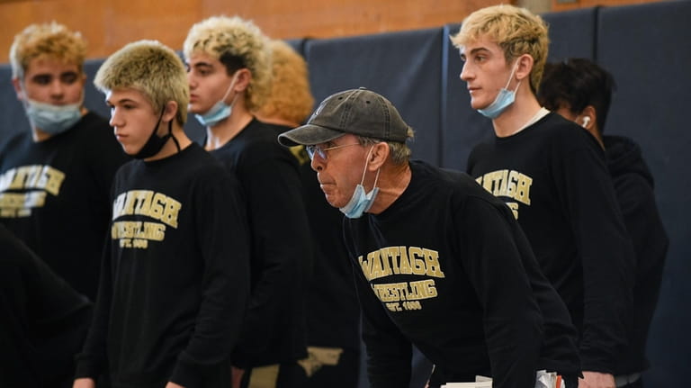 Gillespie in his role as Wantagh wrestling head coach in...