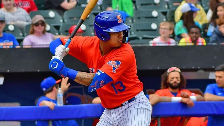 Mets minor league prospect Mark Vientos, currently with the Syracuse...
