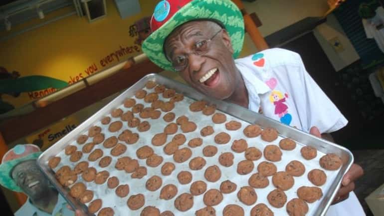 Wally Amos, who started the Famous Amos brand, shows some...