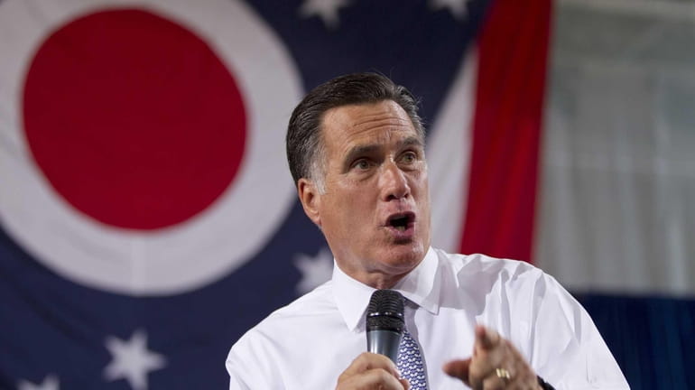 Republican presidential candidate, former Massachusetts Gov. Mitt Romney at a...