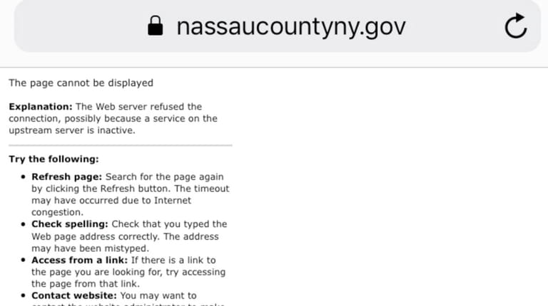 The Nassau County assessment challenge website went down Monday night...