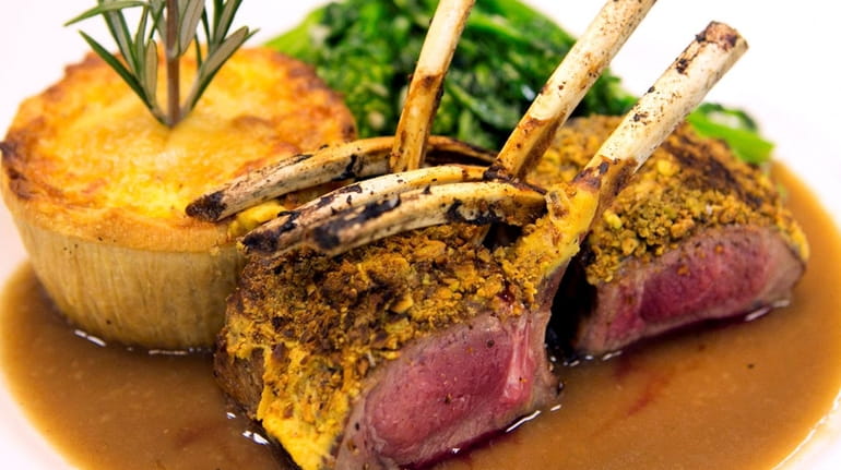 Pistaschio-crusted rack of lamb is one of the French specialties...