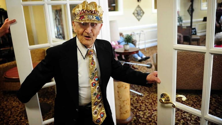 Gene Scala before the start of his 106th birthday party...