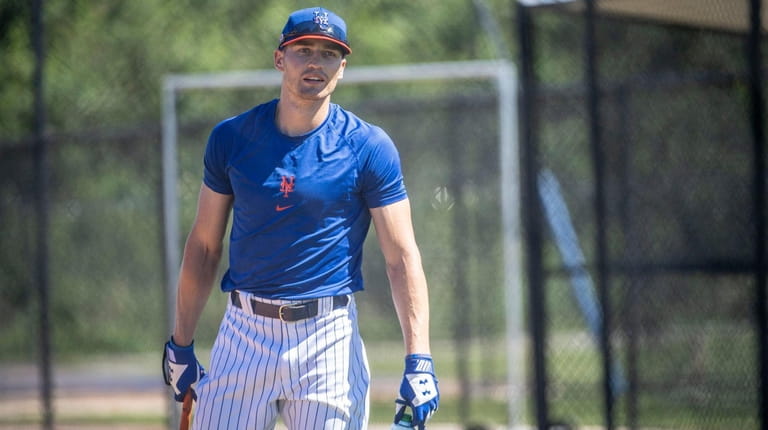 New York Mets player Brandon Nimmo during a spring training...