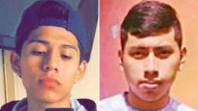 Relatives of Jorge Tigre, 18, left, of Bellport, shown in...