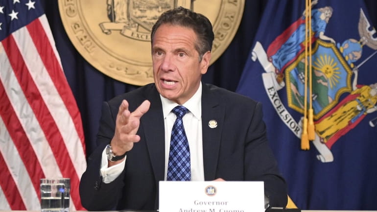 Gov. Andrew M. Cuomo delivers a COVID-19 update in New York City...