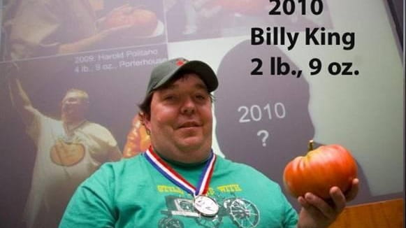 Billy King, winner of the 2010 Great Long Island Tomato...
