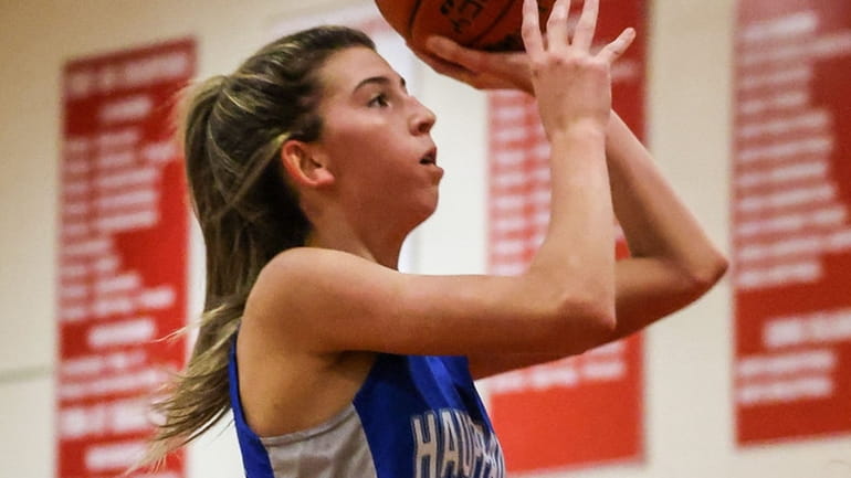 Hauppauge's Alexa Fortune takes the shot over the Half Hollow...