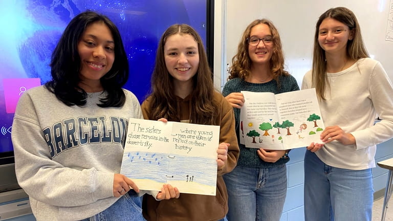 Riverhead High School students in Jessica Guadagnino’s class completed projects...