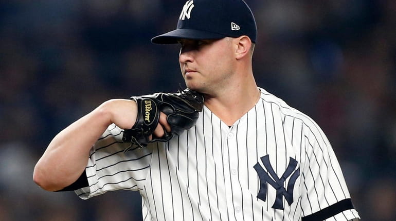 Zack Britton #53 of the New York Yankees pitches during...