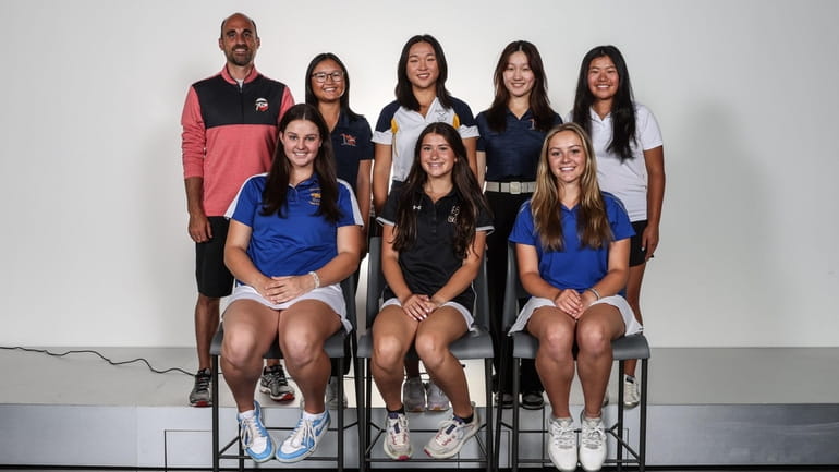 Newsday's All-Long Island girls golf team for 2023. Front row,...