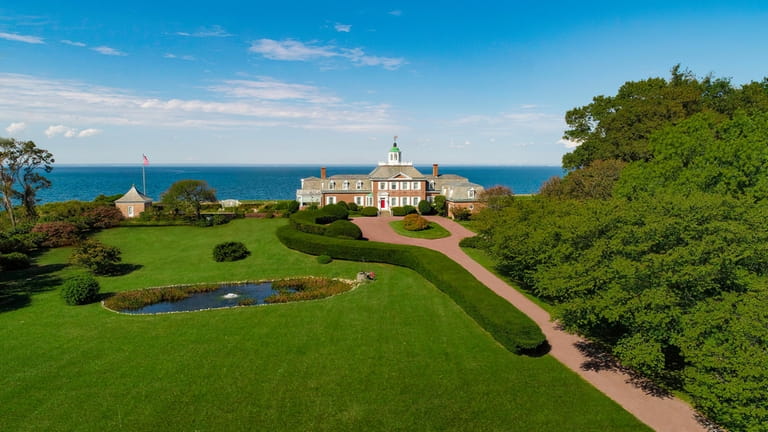 This Nissequogue mansion on 11 acres overlooking Long Island Sound...