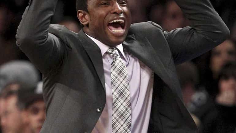 Brooklyn Nets head coach Avery Johnson yells during the second...