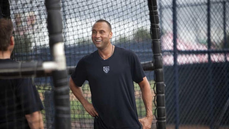 Derek Jeter works out at the Yankee's facility on the...