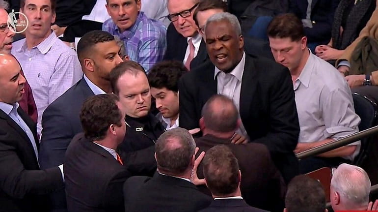 Former Knick Charles Oakley gets into an altercation at Madison...