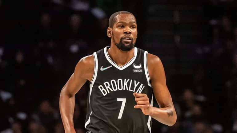 Nets' Kevin Durant while playing the Cleveland Cavalier at Barclays Center...