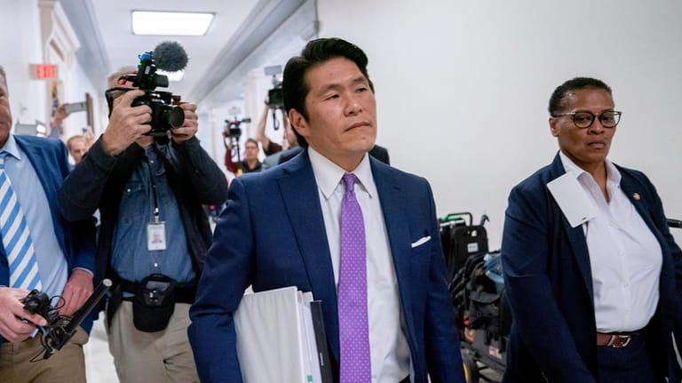 Special Counsel Robert Hur arrives ahead of a hearing of...