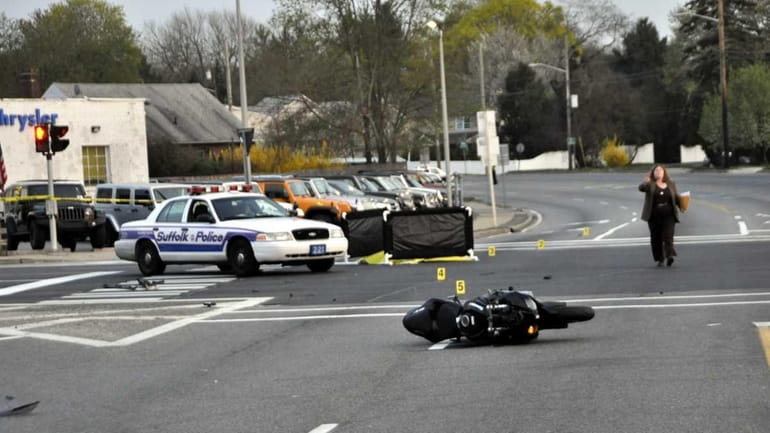 A motorcyclist was killed in a collision in Huntington at...