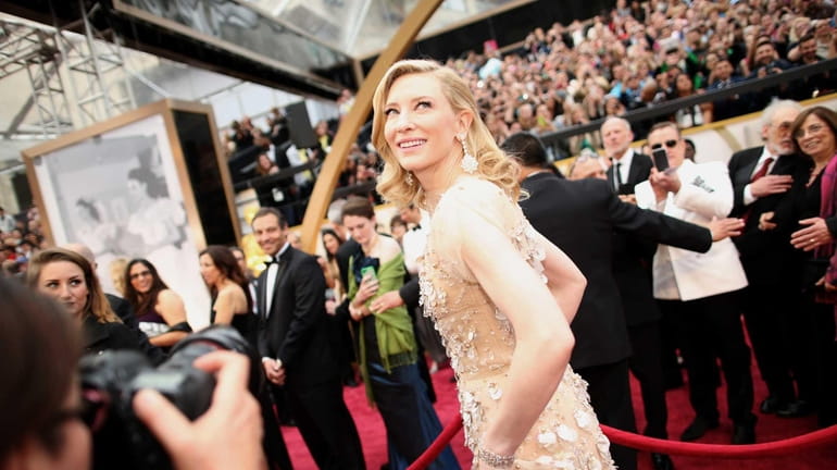 Cate Blanchett arrives for the Oscars on March 2, 2014...