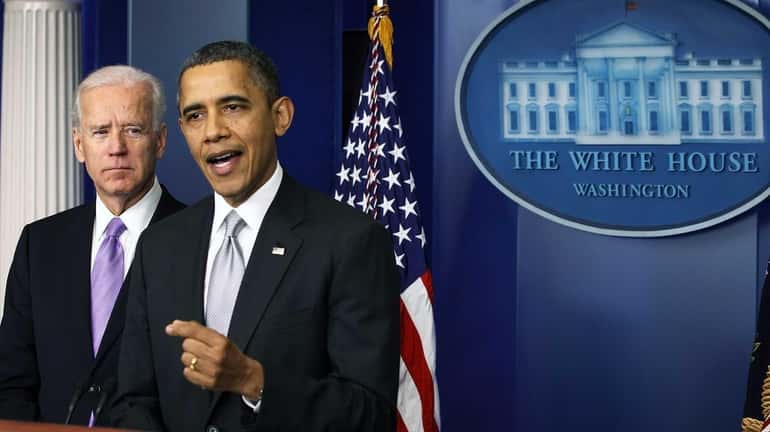 President Barack Obama speaks during an announcement on gun reform...