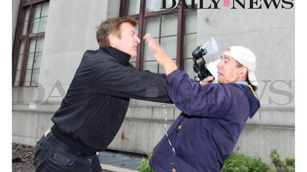 Alec Baldwin shoves Daily News photographer Marcus Santos after leaving...