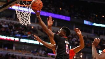 McDonald's West All-American Emmanuel Mudiay shoots a layup during the...