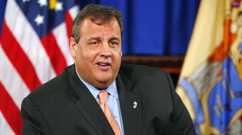 New Jersey Gov. Chris Christie during a press conference at...