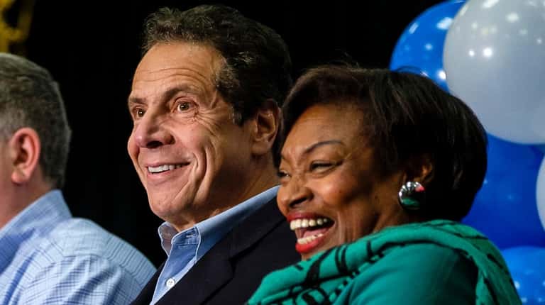 Gov. Andrew M. Cuomo and State Sen. Andrea Stewart-Cousins at a...