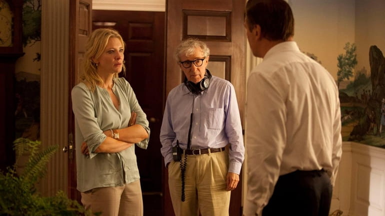 From left, Cate Blanchett, Director Woody Allen and Alec Baldwin...