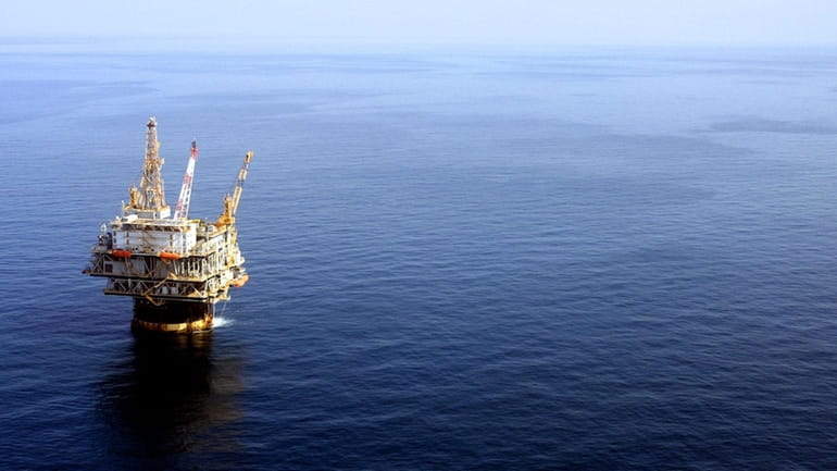 A oil rig platform is seen in the Gulf of...